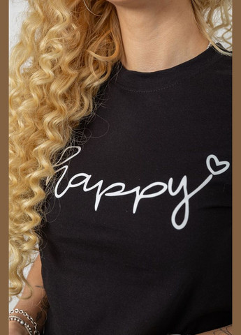 Жіноча футболка з принтом, колір чорний, Ager - (317225257)