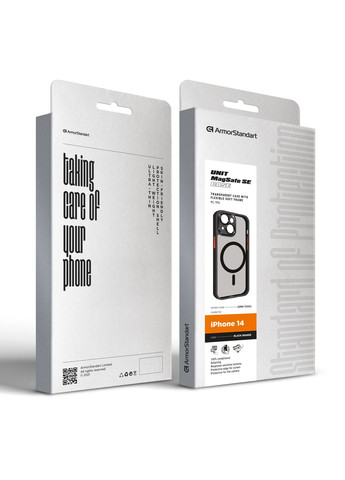 Чехол Unit MagSafe SE для Apple iPhone 14 Black Orange (ARM75365) ArmorStandart (343048712)