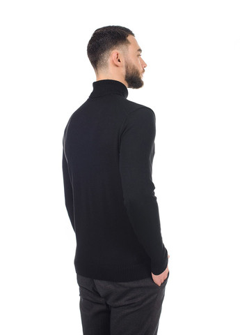 Чорний чоловіча водолазка з м'якої італійської пряжі SVTR