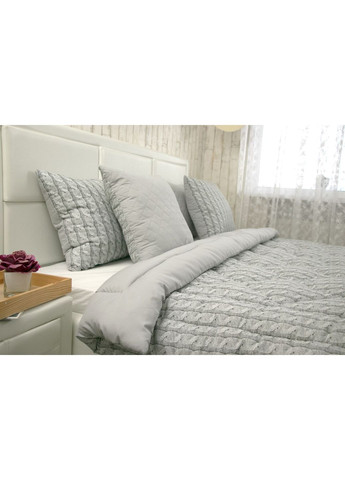 Набір ковдра 172х205 + 2 подушки 50х70 силіконовий Grey Braid Руно (372448517)