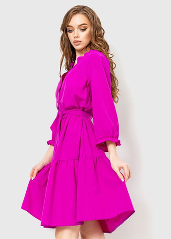 Фуксиновое (цвета Фуксия) платье однотонное с поясом Ager