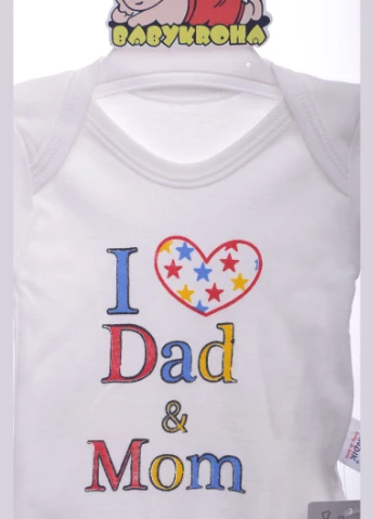 Боді з коротким рукавом на кнопках Findik інтерлок I love mam dad 74 см (42971) BABYKROHA (315423590)