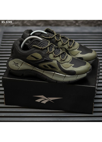 Серые демисезонные кроссовки мужские reebok zig kinetica ii green black рибок зиг кинетика No Brand