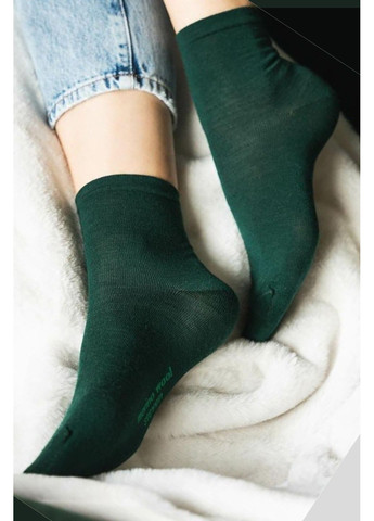 Темно-зелёные носки женские из шерсти мериноса 130 merino wool Steven (349499782)