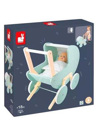 Коляска для ляльки М'ятна (J05900) Janod (366828482)