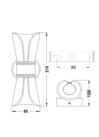 Світильник-бра керований світлодіодний DIO 12 Вт 210х100х85 мм Хром ESLLSE (365446797)
