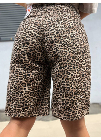 Шорти жіночі джинсові X Denim 2082 леопардовий принт Мом бермуди довжина до коліна No Brand (304548521)