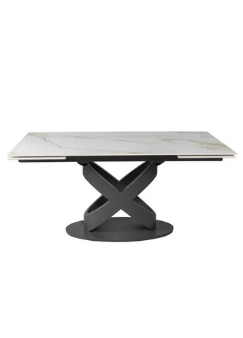 Стол Ричмонд обеденный раскладной 160/240x90x75 глянец черные ноги Prestol (372178824)