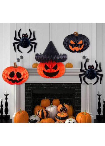 Паперовий декор на Хелловін Гарбуз, Гофрована куля прикраса на Хелловін, Halloween No Brand (363968761)