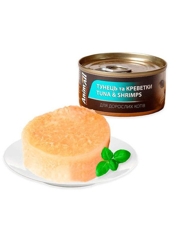 Влажный корм для взрослых кошек с тунцом и креветками AnimAll (372159403)