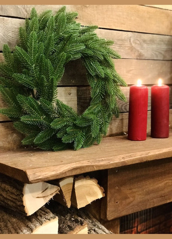 Венок хвойный Classic литой d-40 см светло-зеленый. HVOYA (328908582)