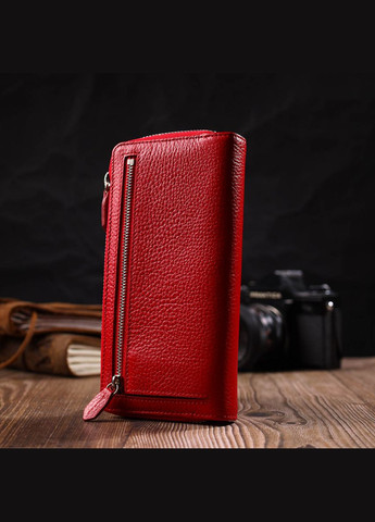 Вместительный женский кошелек с блоком для карт и документов из натуральной кожи 21956 Красный Tony Bellucci (331911042)