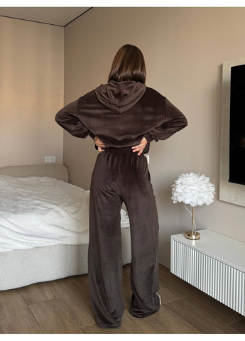 Костюм тройка кофта,топ,штаны,велюровый с регулирующими шлейками,карманами,капюшоном Україна (361648541)