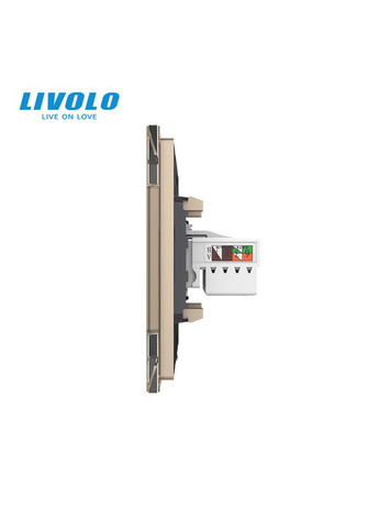 Розетка компьютерная RJ-45 золотое стекло (VL-C791C-13) Livolo (370971457)