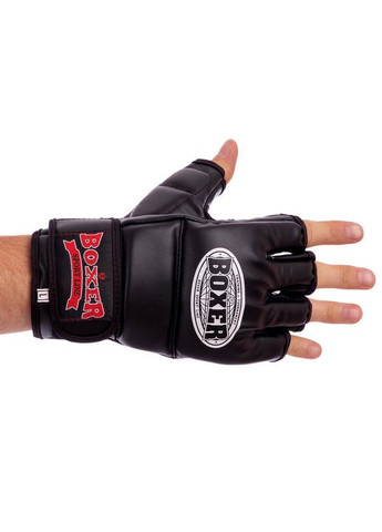 Рукавички для змішаних єдиноборств MMA шкірвініл (р-р, Чорний) (5021_Чорний_XL) Boxer (354702848)