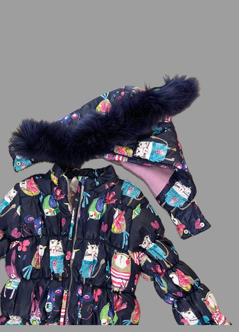 Синє зимнє Зимове дитяче пальто для дівчинки Mone