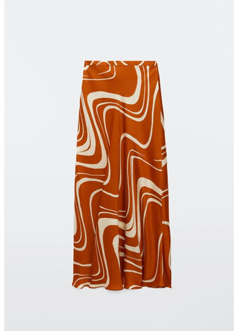 Разноцветная кэжуал однотонная юбка макси из вискозы Massimo Dutti