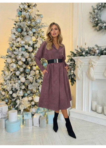 Темно-фіолетова сукня 381/3 вельвет,кишені врізані,пояс у комплекті Україна