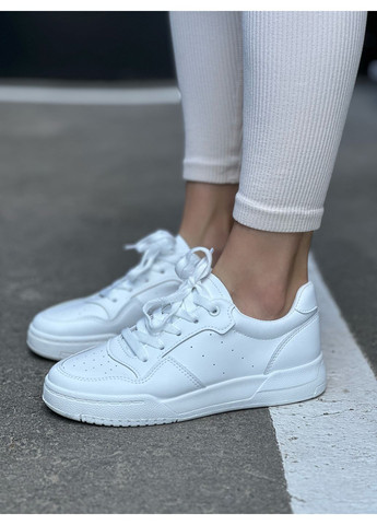 Белые женские кроссовки белого цвета повседневные кеды из эко-кожи No Brand