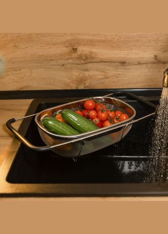 Дуршлаг-сито на раковину для мытья продуктов 29*19*10 см No Brand (324218810)