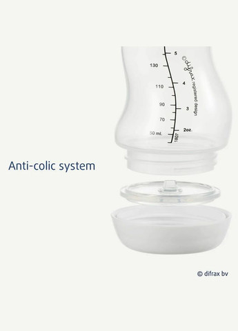 Антиколікова пляшечка з силіконовою соскою Variflow 1-2-3, 250 мл, Natural () Difrax 712 (335030117)