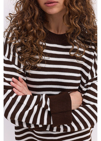 Жіночий вязаний джемпер молочний у сіру смужку Arjen (364967479)