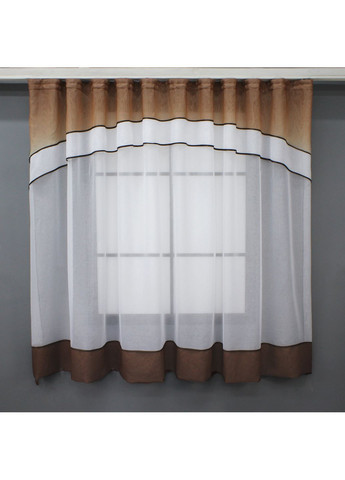 Гардина арка на кухню № 110к белый с венге 280х170 см (52-1162) VR-Textil (317365611)