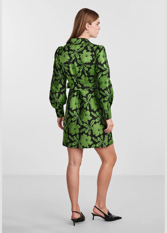 Комбинированное кэжуал платье в цветочный принт Y.A.S однотонное