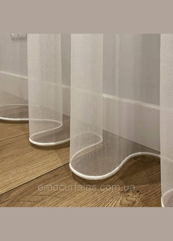 Комплект штори 2 шт 250х250 см мікровелюр Сірий, тюль бамбук 300 см Тепло-білий No Brand (337354255)