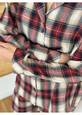 Бордова всесезон піжама жіноча домашній костюм сорочка + брюки No Brand