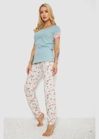 Оливкова піжама жіноча з принтом Andi 243R1484-005