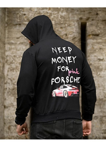 Стильное мужское худи Need Money For Porshe весна/осень черное No Brand (361444809)