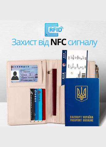 Обкладинка для паспорта, холдер дорожній для паспорта, посвідчення, банківських карт, квитків і документів, блакитний No Brand (369802855)