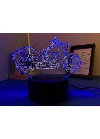 Акриловий 3D світильник - нічник мотоцикл круїзер 7 кольорів No Brand (369776405)