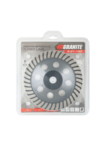 Фреза алмазна торцева для каменю GM TURBO LINE 180х22.2 мм 8300 об/хв (9-21-180) Granite (322705071)