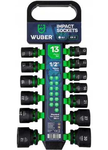 Набор ударных торцевых головок 1/2" 10-32мм 13шт. (Польша) Wuber (340073026)