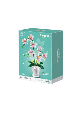 Конструктор цветок орхидея 718 деталей в горшке белый (519) Elegant (332181750)