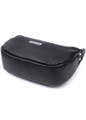 Шкіряна сумка жіноча через плече з незвичайним бігунком брелоком 22615 Чорна Vintage (329195584)