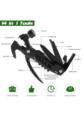 Мультитулный молоток из нержавеющей стали Stainless Steel Multitool Hammer No Brand (364273177)