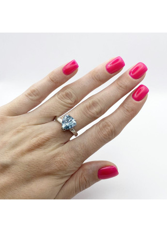 Кольцо серебряное с голубым топазом 17,5 5,3 г No Brand (370142716)