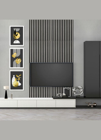 Панель-рейка SILVER+BLACK 665*665*5мм (D) SW-00002532 Sticker Wall (318823650)