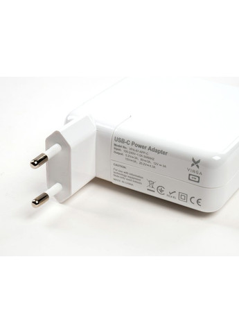 Блок живлення до ноутбуку Apple 87W 5.2V3A/9V3A/12V3A/15V3A/20.2V4.3A USB-C (VPA-87-APP-C) Vinga (372619300)