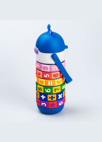 Термос дитячий інтерактивний 430 мл із цифрами Синій Happy Life (315636717)