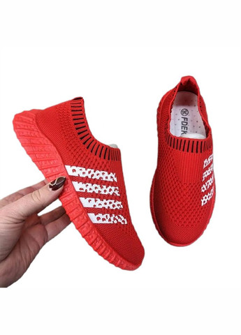 Красные красные текстильные мокасины No Brand Кеди сліпони