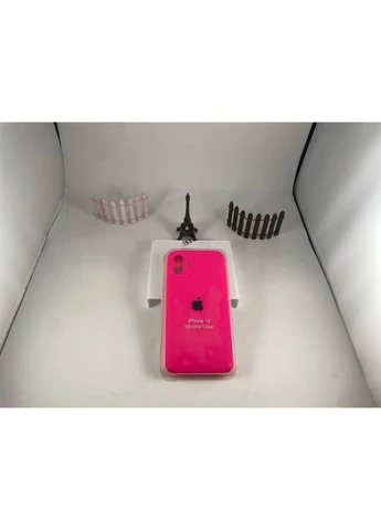 Чохол силіконовий на айфон 12 закритий низ, накладка для iPhone 12 SHINY PINK (38 колір) Silicone Case (396508363)