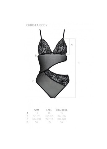 Боди с ажурным лифом Christa Body black, 2XL/ Passion (371391317)