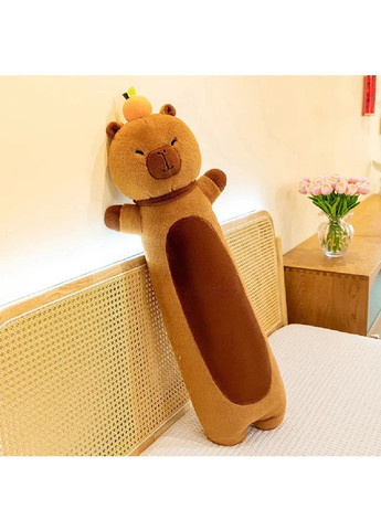 Плюшева іграшка подушка обіймашка антистрес батон для дітей хлопчиків дівчаток всієї родини 70 см (481960-Prob) Капібара Unbranded (369123304)