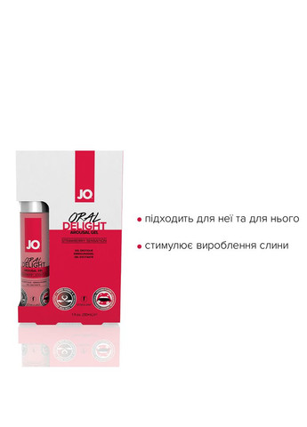 Гель для оральных ласк System JO Oral Delight - Strawberry Sensation (30 мл), эффект холод-тепло No Brand (303908600)
