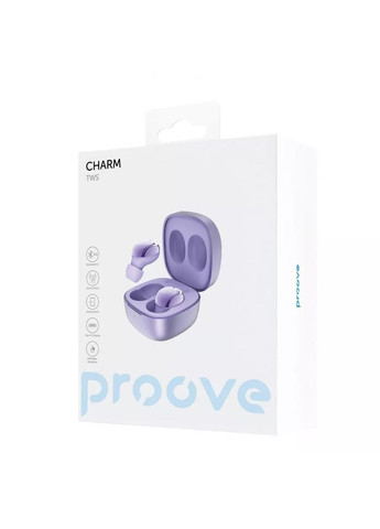 Бездротові навушники Charm TWS фіолетові Proove (280876592)