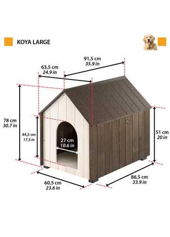 KENNEL KOYA LARGE Буда для собак дерев'яна Ferplast (335206492)